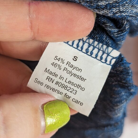 BCG Blue Heather Athleisure Long Sleeve Top S - Picture 4 of 5